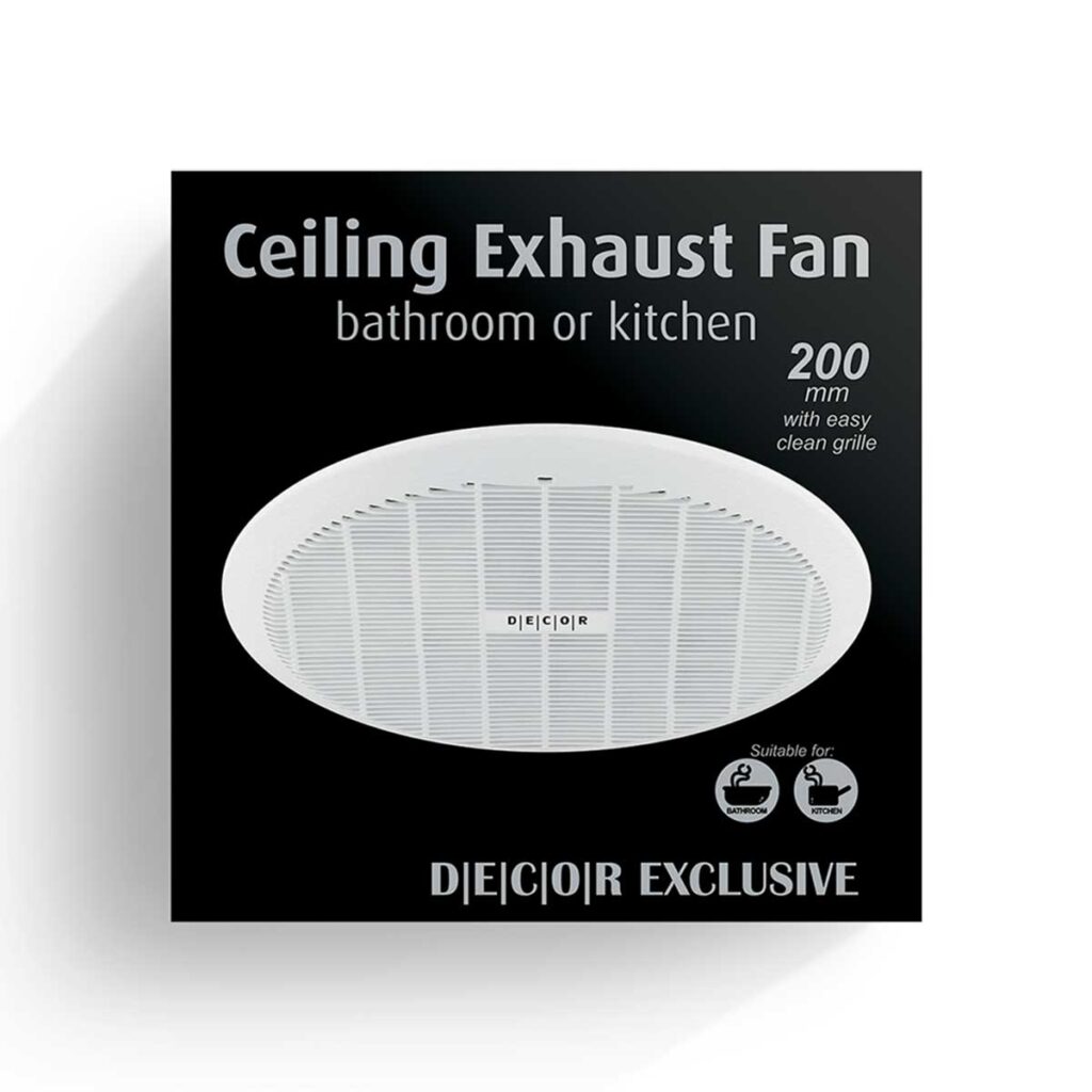 Ceiling Extractor Fan 200mm White - Decor Centre